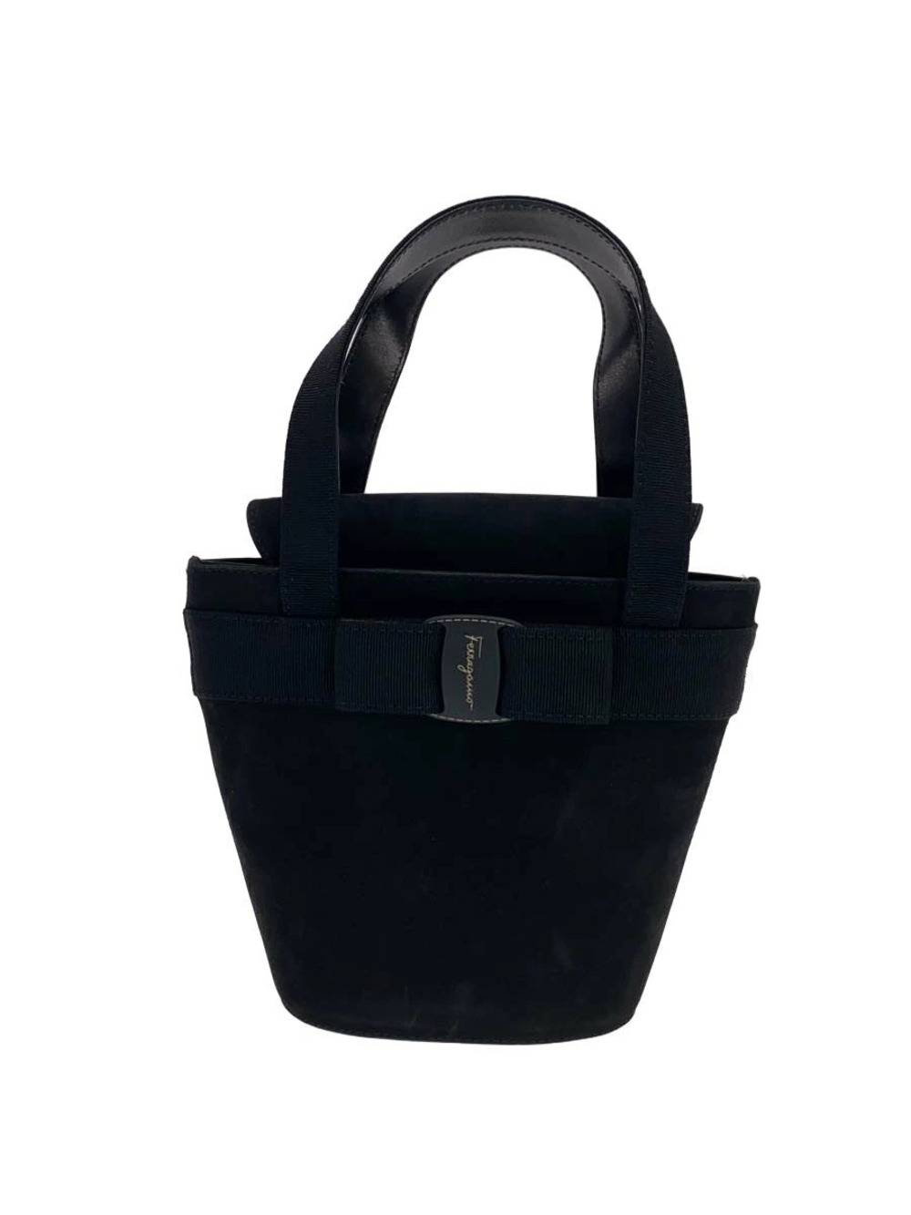 Salvatore Ferragamo Handbag Numerous Suede Black